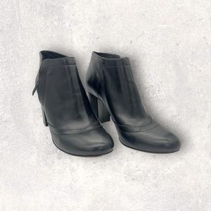 Black Leather Ankle Booties Size 